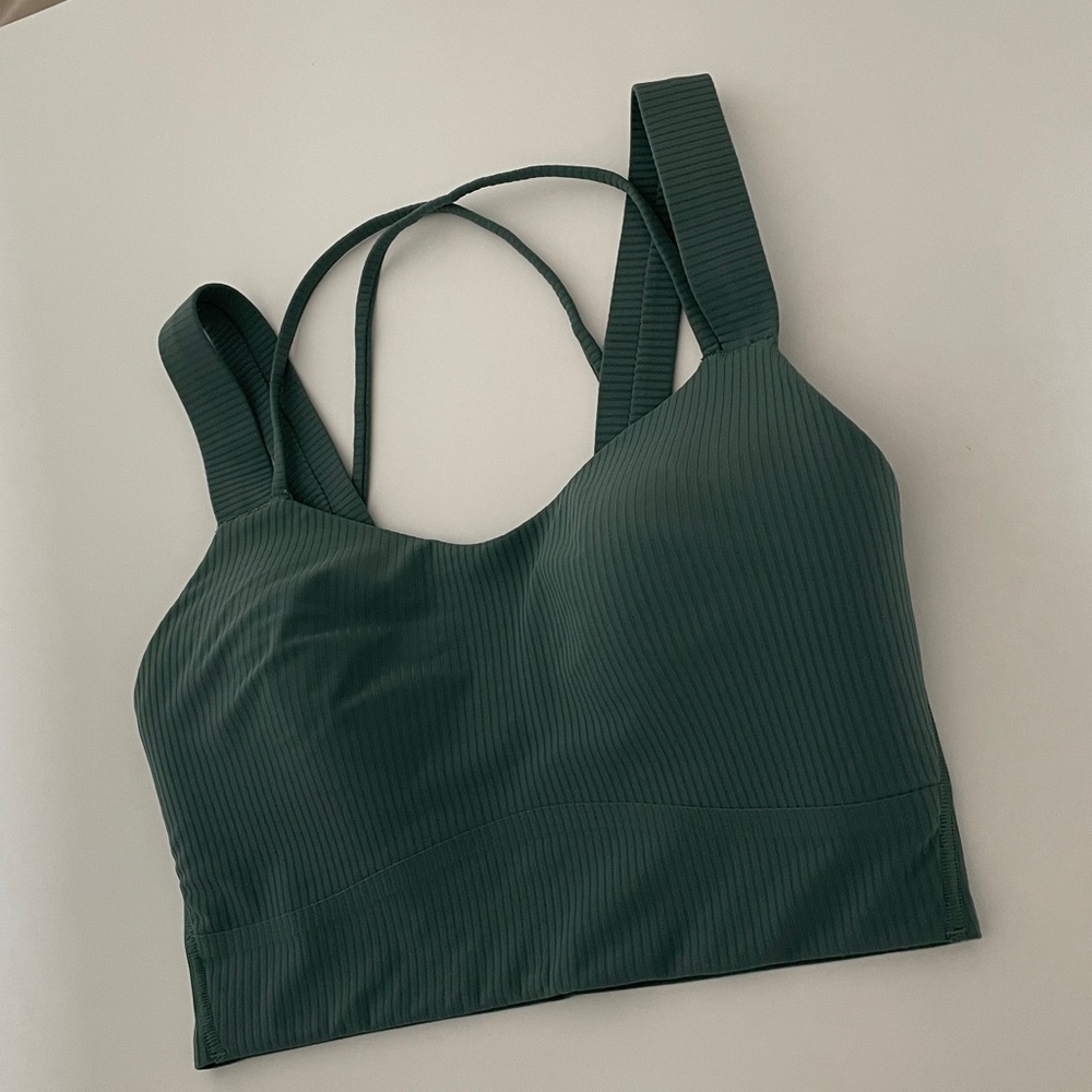 Lululemon Like A Cloud Sports Bra Ribbed Green Size 2 - Picture 7 of 16